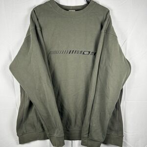 Nike Sweatshirt Mens 2XL Olive Green Crewneck  Logo Fleece Pullover Vtg Gray Tag